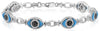 7.79CT WHITE & BLACK DIAMOND & AAA TURQUOISE 14KT WHITE GOLD 3D TENNIS BRACELET