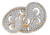 LARGE 3.19CT DIAMOND 18K ROSE GOLD DOUBLE TEAR DROP OPEN FILIGREE LOVE KNOT RING