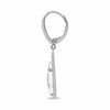 2.08CT DIAMOND & WHITE TOPAZ 14K WHITE GOLD TEAR DROP LEVERBACK HANGING EARRINGS