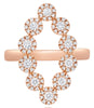 .63CT DIAMOND 14KT ROSE GOLD 3D MULTI FLOWER LEAF OPEN MARQUISE SHAPE FUN RING