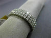 ESTATE WIDE 2.75CT DIAMOND 18K WHITE GOLD 3D THREE ROW ETERNITY ANNIVERSARY RING
