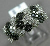 WIDE 1.0CT WHITE & BLACK DIAMOND 14KT WHITE GOLD MULTI ROW MULTI FLOWER FUN RING