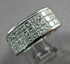 ESTATE LARGE 5.04CT PRINCESS CUT DIAMOND 18K WHITE GOLD ANNIVERSARY RING #20596