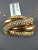 EXTRA LARGE 1.99CT DIAMOND 18KT ROSE GOLD 3D MULTI ROW CRISS CROSS SWIRL PENDANT
