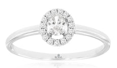 ESTATE .10CT DIAMOND 14KT WHITE GOLD 3D ROUND CLASSIC HALO ENGAGEMENT RING