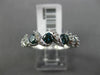 ESTATE .87CT WHITE & BLUE DIAMOND 14KT WHITE GOLD 5 STONE CRISS CROSS LOVE RING