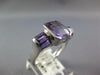 LARGE 3CT AAA AMETHYST 14KT WHITE GOLD CUSHION & EMERALD CUT SEMI BEZEL FUN RING