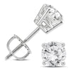 1.5CT DIAMOND 14KT WHITE GOLD 3D CLASSIC ROUND 4 PRONG SCREWBACK STUD EARRINGS