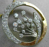 ANTIQUE LARGE 2.5CT OLD MINE CUT DIAMOND 14K TWO TONE GOLD FLOWER PENDANT #2490