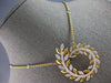 EXTRA LARGE 2.25CT DIAMOND 14KT YELLOW GOLD MULTI LEAF CRISS CROSS LOVE NECKLACE