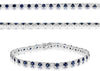 5.50CT DIAMOND & AAA SAPPHIRE 14KT WHITE GOLD 3D ROUND ETERNITY TENNIS BRACELET