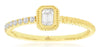 .28CT DIAMOND 14KT YELLOW GOLD ROUND & BAGUETTE FILIGREE SOLITAIRE OCTAGON RING