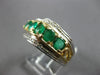 ESTATE WIDE 1.50CT DIAMOND & AAA EMERALD 14K 2 TONE GOLD ANNIVERSARY RING #27876