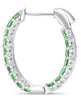 1.25CT AAA TSAVORITE 14KT WHITE GOLD 3D INSIDE OUT LUCIDA HOOP HANGING EARRINGS
