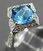 ESTATE 1.88CTW DIAMOND & AAA BLUE TOPAZ 14KT TWO TONE GOLD STAR FILIGREE RING