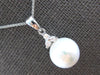 .08CT DIAMOND & SOUTH SEA PEARL 14KT WHITE GOLD FLOWER 3 STONE FLOATING PENDANT
