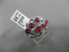ANTIQUE LARGE 1.96CT DIAMOND & RUBY 18KT WHITE & YELLOW GOLD 3D ETOILE FUN RING