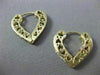 ESTATE CUBIC ZIRCONIA 14KT YELLOW GOLD 3D DOUBLE SIDED HEART EARRINGS #24340