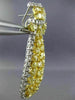 LARGE WHITE & INTENSE FANCY YELLOW DIAMOND 18K TWO TONE GOLD 3D HANGING EARRINGS
