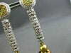 ESTATE 4.10CT FANCY YELLOW & WHITE DIAMOND 18KT GOLD AAA BROWNISH PEARL EARRINGS