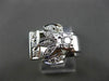 ANTIQUE LARGE .35CT OLD MINE ROUND DIAMOND 14KT WHITE GOLD FLOWER RING #1678