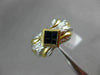 ESTATE .55CT AAA SAPPHIRE 18KT TWO TONE GOLD 3D INVISIBLE SQUARE FOUR STONE RING