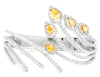 EXTRA LARGE 8CT WHITE & FANCY YELLOW DIAMOND 18KT WHITE GOLD 3D BANGLE BRACELET