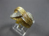 ESTATE WIDE .63CT DIAMOND 14KT 2 TONE GOLD 3D MULTI ROW CRISS CROSS X LOVE RING