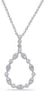 .45CT DIAMOND 14KT WHITE GOLD ROUND & MARQUISE SHAPE TEAR DROP FLOATING PENDANT