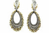 EXTRA LARGE 14.62CT MULTI COLOR DIAMOND 18KT TWO TONE GOLD TEAR DROP EARRINGS