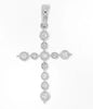 ESTATE 0.2CT DIAMOND 14KT WHITE GOLD 3D CLASSIC ROUND CROSS PENDANT