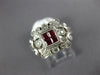 ESTATE WIDE 1.05CT DIAMOND & AAA RUBY 18KT WHITE GOLD PRINCESS & ROUND FUN RING