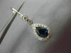 ANTIQUE 2.04CT DIAMOND & AAA SAPPHIRE 14KT WHITE GOLD 3D HANGING EARRINGS 18254