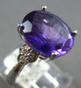 LARGE 4.04CT DIAMOND & AAA AMETHYST 14KT WHITE GOLD OVAL & ROUND ENGAGEMENT RING