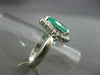 ESTATE LARGE 2.10CT DIAMOND & AAA COLOMBIAN EMERALD PLATINUM ENGAGEMENT RING