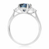 ESTATE 2.45CT DIAMOND & AAA SAPPHIRE PLATINUM 3D CLASSIC STONE ENGAGEMENT RING