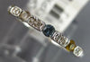 .78CT DIAMOND & AAA MULTI COLOR SAPPHIRE 18K WHITE GOLD WEDDING ANNIVERSARY RING