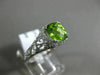 WIDE 1.70CT DIAMOND & AAA PERIDOT 14KT WHITE GOLD OPEN FILIGREE ENGAGEMENT RING