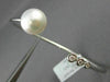 ESTATE .1CT DIAMOND & AAA SOUTH SEA PEARL 18K WHITE GOLD JOURNEY BANGLE BRACELET