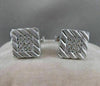 ESTATE LARGE 1.70CTW DIAMOND 14K WHITE GOLD STRIPE CUFFLINKS F VVS/VS 17MM #2125