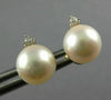 .04CT DIAMOND & AAA SOUTH SEA PEARL 14KT YELLOW GOLD 3D STUD EARRINGS #MILANO43