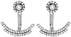 ESTATE .58CT DIAMOND 14KT WHITE GOLD 3D CLUSTER ANCHOR FLOWER HANGING EARRINGS