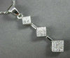 ESTATE LARGE .75CT DIAMOND 14K WHITE GOLD 3D THREE STONE FLOATING PENDANT #19036
