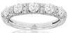 ESTATE 1.0CT DIAMOND 14K WHITE GOLD 3D CLASSIC 5 STONE FILIGREE ANNIVERSARY RING