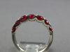 ESTATE 0.96CT DIAMOND & AAA RUBY 18KT WHITE GOLD 3D ROUND ANNIVERSARY RING