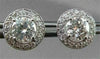 ANTIQUE 1.96CT DIAMOND 14KT WHITE GOLD FILIGREE HALO STUD EARRINGS AMAZING #2708