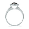 .69CT WHITE & BLACK DIAMOND 14KT WHITE GOLD CLASSIC ROUND HALO ENGAGEMENT RING