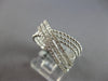 ESTATE .49CT DIAMOND 14K WHITE GOLD 3D 3 ROW CRISS CROSS INFINITY LOVE RING