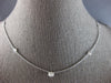 ESTATE 1.30CT DIAMOND 14KT WHITE GOLD ROUND SOLITAIRE BY THE YARD LOVE NECKLACE