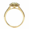 ESTATE 1.0CT PINK & FANCY YELLOW DIAMOND 18K YELLOW & ROSE GOLD DOUBLE HALO RING